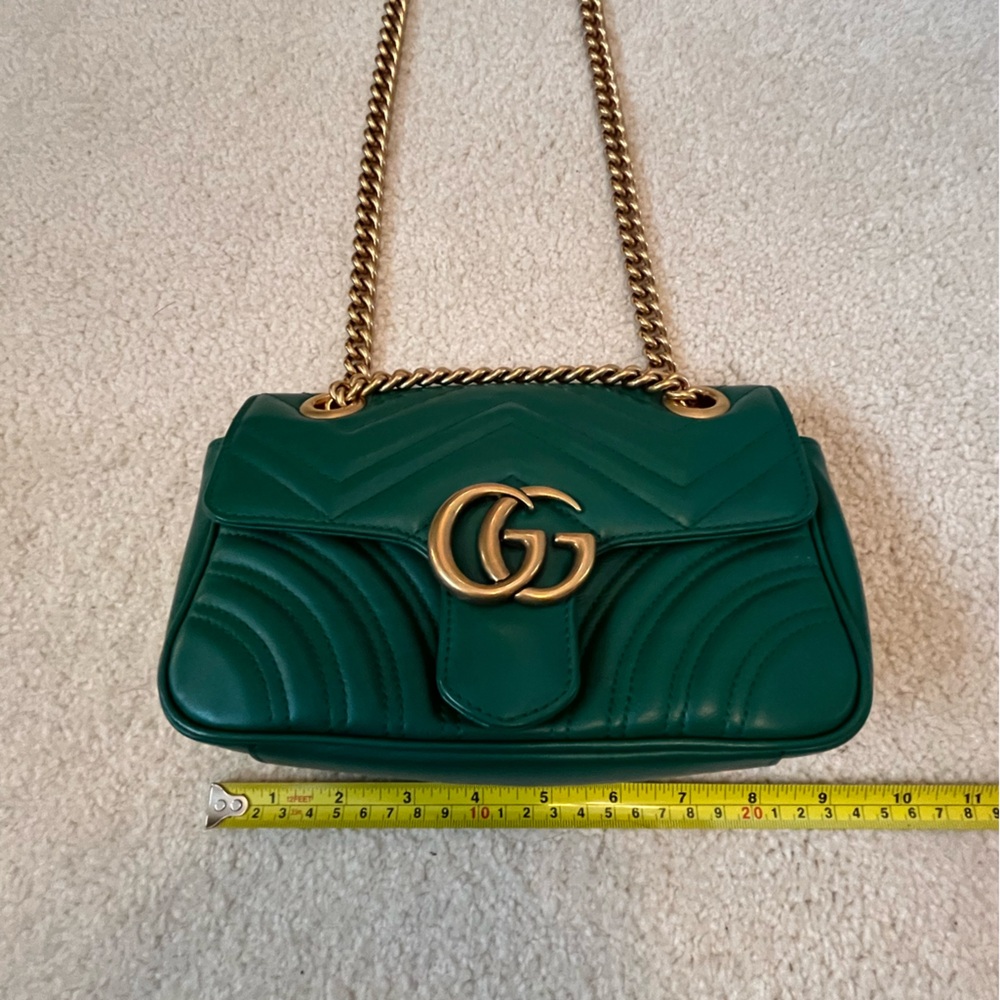 Authentic Gucci Green Shoulder Bag w/ Gold Hardware - Picture 8 of 16